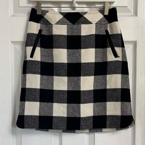 Talbots Plaid Mini Skirt in Black and Cream